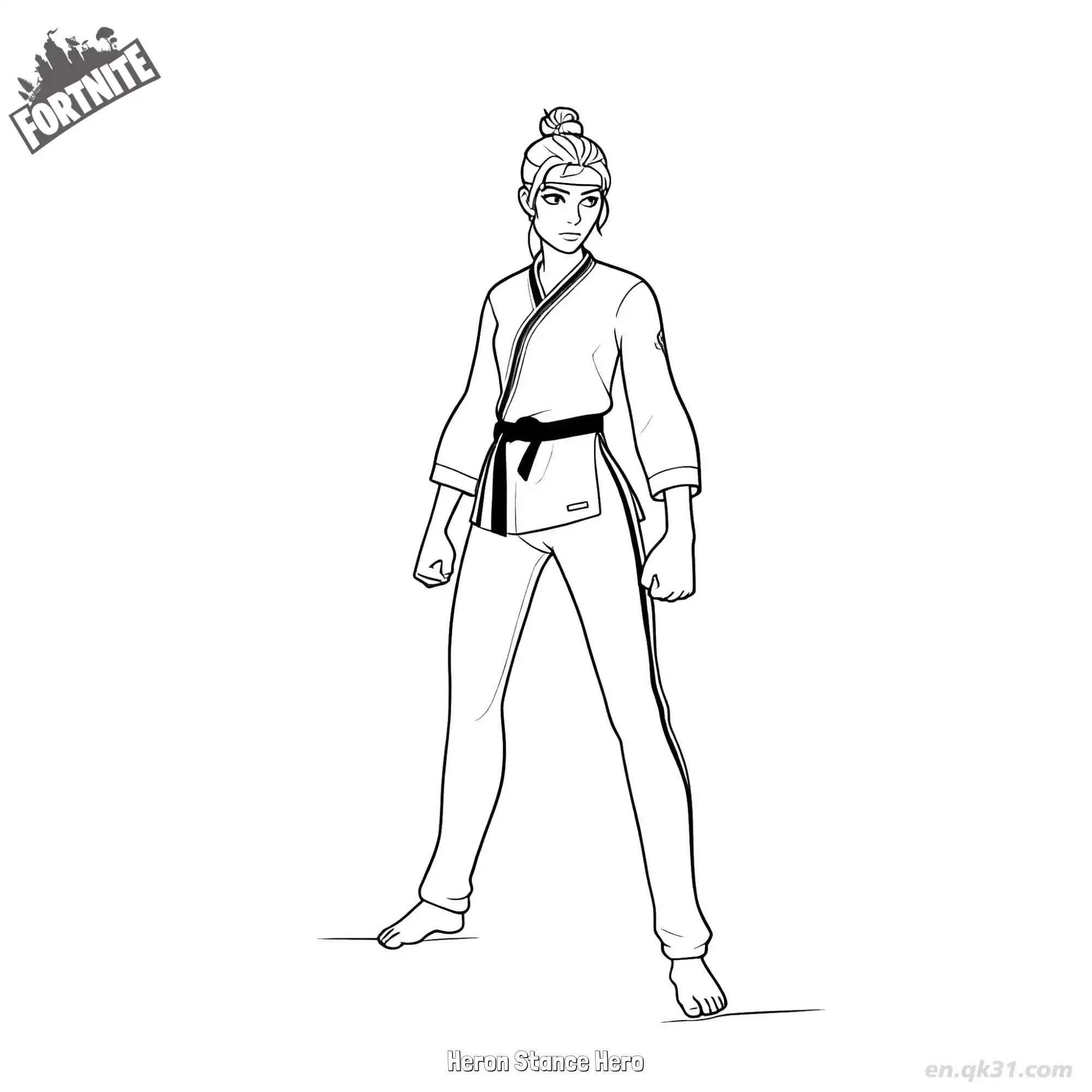免费 苍鹭姿态英雄 02简笔画 素描 涂鸦 - 免费可打印堡垒之夜 下载PDF 简笔画涂色页